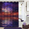 Romantic Cosmic Sunset Over Sea Shower Curtain - Purple