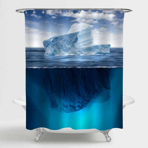 Iceberg Floating in the Ocean Shower Curtain - Blue