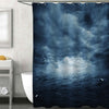 Atlantic Stormy Ocean Shower Curtain - Dark Blue