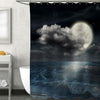 Super Moon Reflected in Water Wavy Surface Shower Curtain - Dark Blue