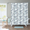 Watercolor Ocean Waves Seagulls Ships and Anchors Brush Painted Shower Curtain - Green Blue