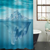 Underwater View of Antarctic Iceberg in the Ocean for Iceland Shower Curtain - Blue