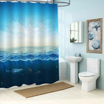 Fishes Under Water Wildlife Theme Shower Curtain - Blue