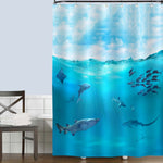 Fish and Marine Animals Ocean Shower Curtain - Blue