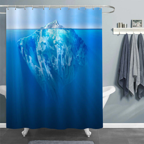 Iceberg Floating in the Ocean Shower Curtain - Blue