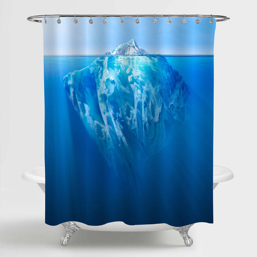 Iceberg Floating in the Ocean Shower Curtain - Blue