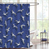 Cormorants and Seagulls Hovering Over the Sea Shower Curtain - Blue