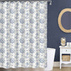 Ship Steering Wheel and Anchor Shower Curtain - Light Blue