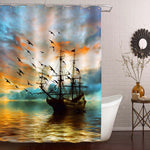 Sailboat in Tropical Sunset Shower Curtain - Multicolor