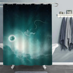 Astronauts Lost in Space Shower Curtain - Green