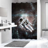 NASA Astronaut Floating in Outer Space Shower Curtain - Dark Grey