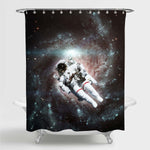 NASA Astronaut Floating in Outer Space Shower Curtain - Dark Grey