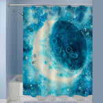Watercolor Painting of Moon Phase Shower Curtain - Blue