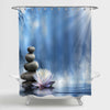 Classic Japanese Garden Natural Alternative Therapy Shower Curtain - Blue