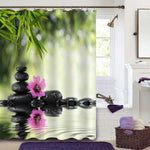 Asian Zen Art Deco Shower Curtain - Green