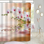 Spa Zen Garden Ponod Shower Curtain - Coral