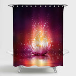 Magic Lotus Flower Floating on Water Shower Curtain - Pink