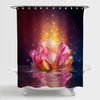 Asian Zen Magic Flower Floating on Water Shower Curtain - Pink