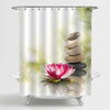 Chinese Nature Zen Shower Curtain - Green Pink