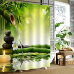 Japanese Resort Spa Shower Curtain - Green