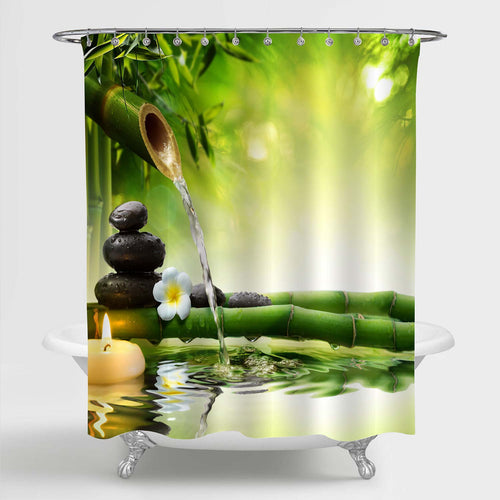 Japanese Resort Spa Shower Curtain - Green