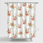 Watercolor Rabbits Shower Curtain - Pink
