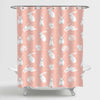 Hand Drawn Easter Bunny Shower Curtain - Coral