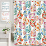 Watercolor Hand Drawing Easter Eggs Shower Curtain - Multicolor