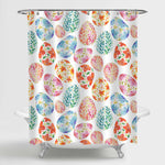 Watercolor Hand Drawing Easter Eggs Shower Curtain - Multicolor