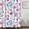 Spring Bouquet with Colored Eggs Ranunkulus Feathers and Butterflies Botanical Shower Curtain - Multicolor