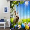 Rabbit in Grass with Coloured Easter Eggs Enjoy Spring Time Shower Curtain - Multicolor