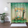 Bunny and Her Easter Egg Shop Shower Curtain - Green