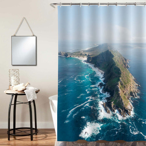 Cape Point and Cape of Good Hope Shower Curtain - Blue