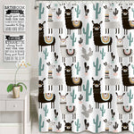 Llama with Cactus Shower Curtain - Multicolor