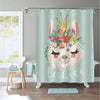 Cartoon Llama Queen Shower Curtain - Teal