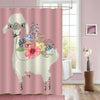Llama with Flowers Shower Curtain - Pink