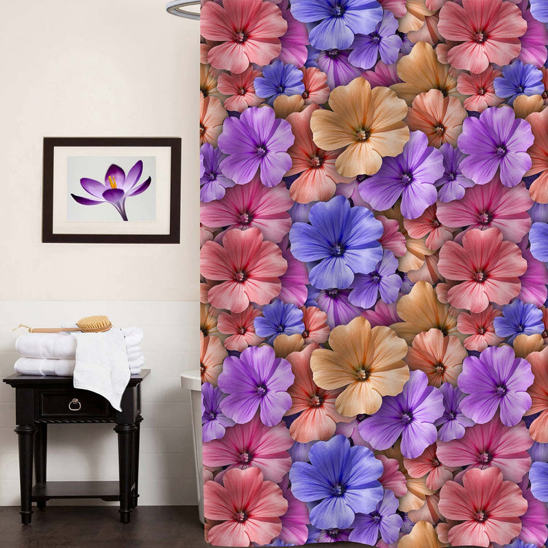 Vivid Geranium Flower Shower Curtain - Multicolor