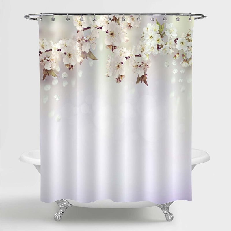 Spring Cherry Blossoms Shower Curtain - Light Lavender
