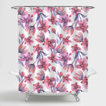 Traditional Watercolor Flowers Shower Curtain - Pink