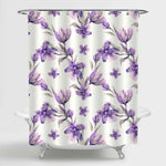 Traditional Oriental Wildflower Shower Curtain - Purple