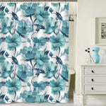 Watercolor Orchid Flowers Shower Curtain - Green