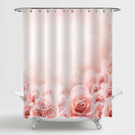 Blossoming Rose Flowers Shower Curtain - Peach