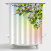 Flowering Tree Branches Shower Curtain - Green