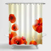 Poppy Flowers Shower Curtain - Red Gold