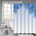 Blooming Flowers Shower Curtain - Blue