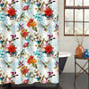 Nightingale Birds with Leaves on Flower Shower Curtain - Multicolor