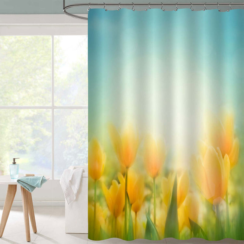 Spring Tulips Shower Curtain - Yellow Green