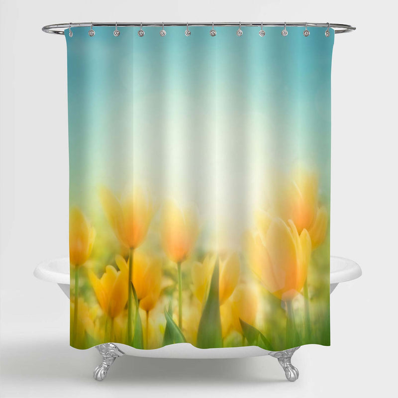 Spring Tulips Shower Curtain - Yellow Green