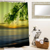 Peaceful Summer Sunset Landscape Shower Curtain - Green