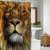 Portrait of Aggressive Lion King Shower Curtain - Gold
